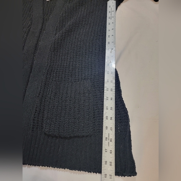FTC WITH LOVE Women's Size 1X  Black Open Front Sweater/Cardigan with Pockets - Picture 8 of 12